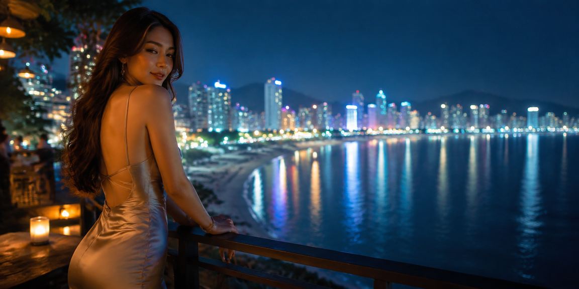Người dùng trẻ tại Nha Trang ngồi bên bờ biển tra kết quả xổ số và kiểm tra số dư tài khoản